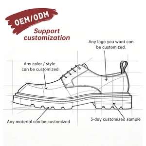 Chaussures de ville Derby en cuir de vachette pour hommes, personnalisées OEM, à lacets, imperméables, respirantes, robustes, avec semelle extérieure en caoutchouc, pour le bureau et la carrière - Product Image 4