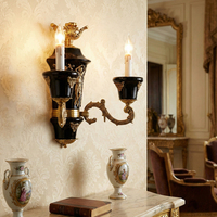Applique murale en cristal style shabby chic français, blanc antique, lampe décorative à bougie, luminaire pour salon et chambre à coucher
