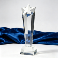 Trophée étoile en cristal Honor multi-tailles, trophée étoile en verre vierge, récompenses en cristal, trophées en cristal, vente chaude