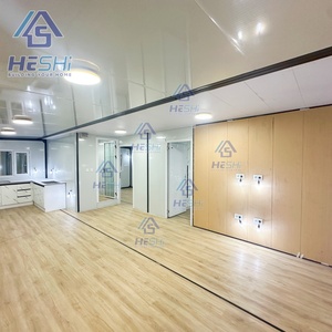 บ้านสำเร็จรูปสมัยใหม่ HeSHi แบบตู้คอนเทนเนอร์ ดีไซน์สี่เหลี่ยมผืนผ้า ตกแต่งภายนอกด้วยไม้ เหมาะสำหรับใช้เป็นสำนักงาน อาคารเคลื่อนย้ายได้ - Product Image 2