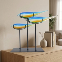 Sculpture en verre, ornement coloré, décoration intérieure, style poisson, art en verre, cadeau, décoration intérieure