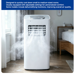 เครื่องปรับอากาศเคลื่อนที่ AC ขนาด 12000 BTU สำหรับใช้ในบ้าน  แบบพกพา  วัสดุพลาสติก ประหยัดพลังงาน  สำหรับทำความเย็นเท่านั้น  เครื่องปรับอากาศแบบพกพา - Product Image 3