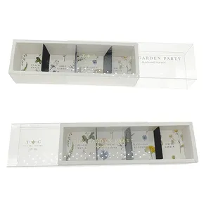 Custom Printing 4 pcs Chocolates Cake box Drawer Pastry drawer Gift Box With Transparent Window Cupcake Boxes Packaging