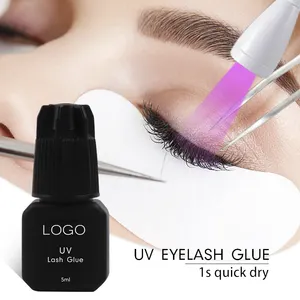 private label 7-8 week lasting clear UV lash extension glue adhesive UV led lash lamp waterproof UV eyelash glue