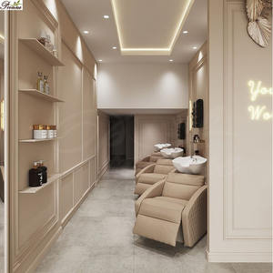 Chaise de station de shampooing à réglage automatique lavage à contre-courant double sièges salon de coiffure - Product Image 4