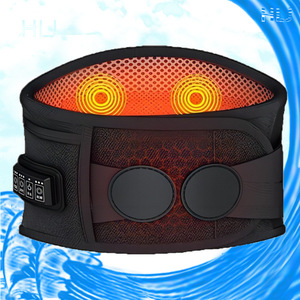 Masseur lombaire Massive Health noir, rechargeable par USB, avec chauffage infrarouge, soutien lombaire pour soulager les douleurs dorsales - Product Image 1