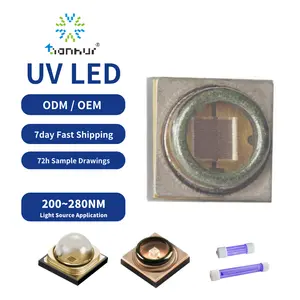 UVC发光二极管0.5W 1W 222 254 265 275纳米二极管3535 SMD UVC发光二极管芯片进入医疗设备