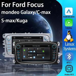 Autoradio 2 Din Linux pour <span class=keywords><strong>Ford</strong></span> Focus 2 S-<span class=keywords><strong>Max</strong></span> Mondeo Mk4 9 Galaxy <span class=keywords><strong>C</strong></span>-<span class=keywords><strong>Max</strong></span> Kuga 3 Navi Bluetooth FM 7'' 2DIN Lecteur multimédia DVD - Product Image 2