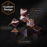 Jeu de dés polyédriques 7 en 1 en métal, jeu de dés pour les campagnes de jeu de rôle Dungeons & Dragons, cadeau pour les joueurs, avec marquages numériques standard