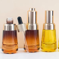 Flacon compte-gouttes en verre haut de gamme de 30 ml, conique, pour huiles essentielles, sérum d'ananas, contenant cosmétique avec lumière, vente en gros