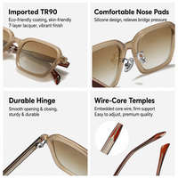 Lunettes de soleil polarisées carrées haut de gamme OEM en gros, anti-reflet UV400, en faux acétate, de créateur, pour hommes et femmes