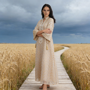 Robe Abaya en Polyester Brodé de Luxe, Nouveau Style Tendance pour Femmes Musulmanes, Fournisseur en Gros OEM ODM Personnalisé - Product Image 4