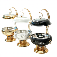 Plat de service en acier inoxydable 8,0 L – Chauffe-plats pour buffet de mariage, usage domestique et commercial – Vaisselle blanche pour hôtel