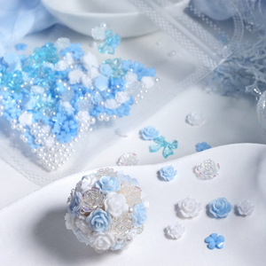 Accesorios para Decoración de <span class=keywords><strong>Uñas</strong></span> con Diseño Floral Azul, Camelia, Mariposa y Perla - Product Image 3