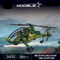 Moule roi 24052 militaire Explore Ration hélicoptère 284pcs petites particules assembler bloc de construction ensemble jouet en plastique pour enfants cadeau
