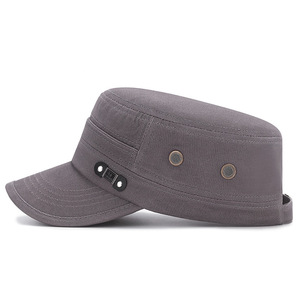 Flat Cap Gray Cotton Breathable Sunshade Adult Unisex Hat - Product Image 2