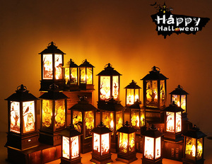 Lámpara de Plástico con Llama Simulada para Halloween - Decoración Tridimensional Pequeña con Formas de Calabaza, Fantasma, Cabina Telefónica y Bruja - Product Image 5