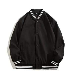 เสื้อโค้ทผู้ชายสไตล์ฤดูใบไม้ร่วง ทรงหลวม ตัดต่อสีสันแบบ Color Block แจ็คเก็ตเบสบอลลำลอง แมทช์ได้กับทุกชุด - Product Image 2
