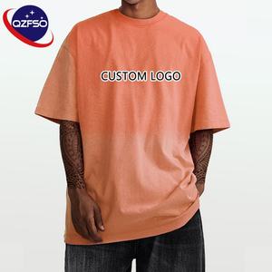 QZFSO ácido lavado pesado en blanco liso camiseta desgastada de gran tamaño hombres Streetwear gráfico camiseta personalizada camisetas y pantalones cortos conjuntos - Product Image 3