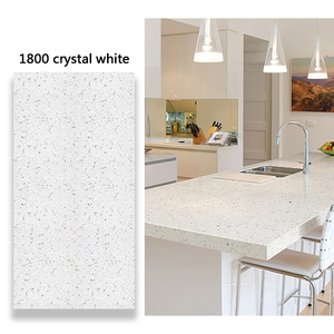 Losas de cuarzo de piedra artificial de superficie blanca brillante de cristal de lujo para encimeras de ingeniería hotelera y cocina