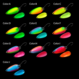 Esca a Cucchiaio Mini in Ottone OEM 2.5g/3.5g/5g, Colorata, Alta <span class=keywords><strong>Realismo</strong></span> per Trota, Pesce Persico, Salmone, Pesca in Acqua Dolce - Product Image 5