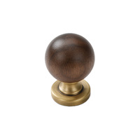 Poignées de tiroir et de porte de placard sphériques de style français, en laiton vintage, bronze antique et bois de noyer, fabriquées en Chine pour les armoires