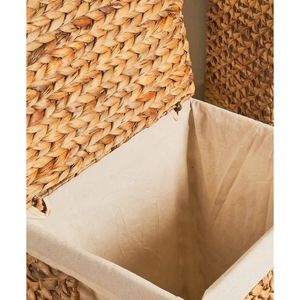 Eco Friendly Bamboo Water Hyacinth Woven <b>Rectangular</b> Laundry Hamper <b>Basket</b> Clothing Storage Organizer Wholesale Vietnam - Product Image 6