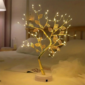 Lámpara de Mesa LED con Forma de Hoja de Rosa, Luces de Hadas USB para Árbol de Navidad, Luces Nocturnas para el Hogar, Decoración para Fiestas, Bodas, Dormitorios, Regalo para el Día de la Madre - Product Image 1