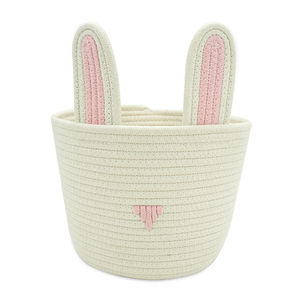 Closet Storage Bins Desk Basket Organizer Baby Nursery Organizer Large Storage Basket Cute Cotton Rope Basket