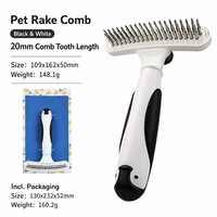 Sisir Rambut Hewan Peliharaan untuk Anjing dan Kucing, Sikat Penghilang Bulu Rontok dengan Satu Klik, Pin Logam