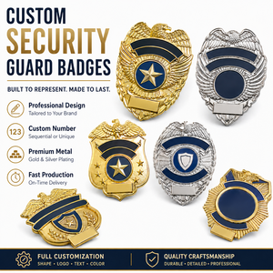 Insignia de Seguridad Metálica Personalizada de Alta Calidad para Guardias de Seguridad, Fabricante Mayorista - Product Image 6