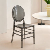Chaise fantôme en acrylique transparent en gros, personnalisable, empilable, pour mariage, événement, banquet, salle à manger