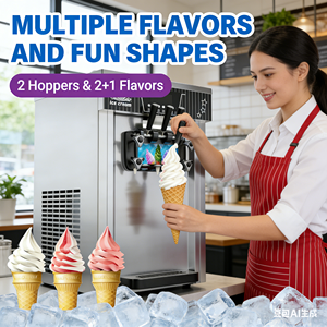 Machine à Glace Soft Commerciale Professionnelle 3 Saveurs pour Glace Soufflée - Prix Fabricant - Product Image 1