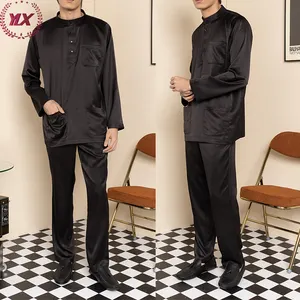 Men fashion thobe kurung Malaysia and Indonesia ethnic daily top traditional baju men baju