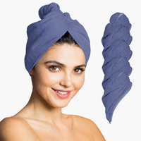Nouveau turban pour cheveux avec motif vague d'eau, absorbe rapidement l'eau des serviettes de bain sans avoir besoin de sécher le bonnet.