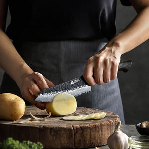 Xinzuo มีดแล่เหล็กดามัสกัส, มีดสไตล์ญี่ปุ่นขนาด5.7นิ้วมีเอกลักษณ์ไม้โอ๊คสีขาวด้ามไม้เผา - Product Image 3