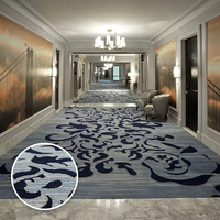 Wand-zu-Wand Teppich Nylon Hotelteppich Jacquard Gewebter Plüschteppich Maschinengefertigt Fleckresistent & Rutschfest für Flurnutzung