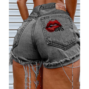 <span class=keywords><strong>Short</strong></span> en <span class=keywords><strong>jean</strong></span> taille haute d'été <span class=keywords><strong>avec</strong></span> impression déchiré <span class=keywords><strong>Short</strong></span> en <span class=keywords><strong>jean</strong></span> à franges pour femmes Sexy - Product Image 3