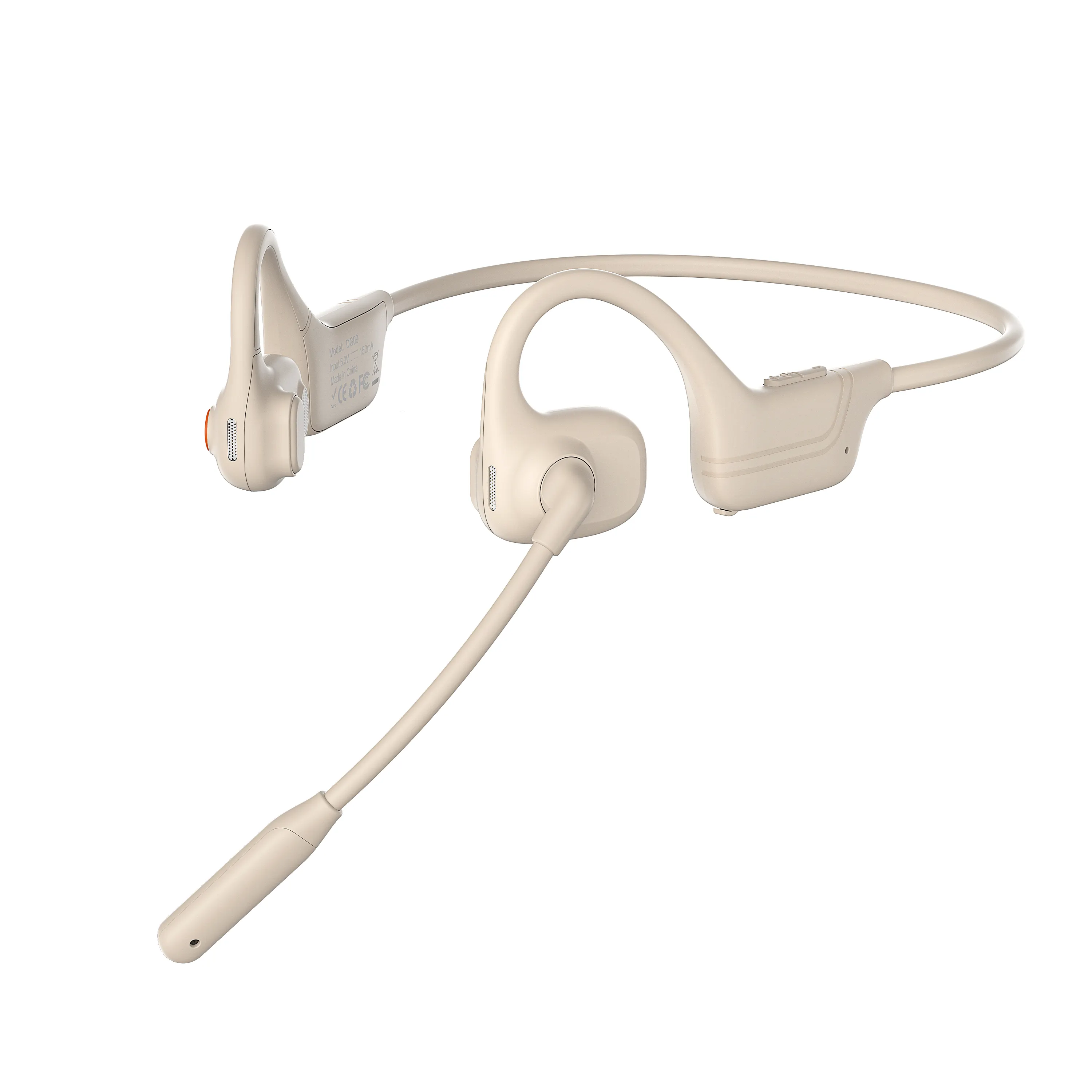 אוזניות הולכת עצם באוזן פתוחה עם מיקרופון בום מבטל רעשי ENC אלחוטי לפגישות מקוונות הוראה ונהיגה