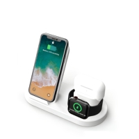 Station de charge sans fil 3 en 1 15W pour smartphone, Apple Watch et écouteurs sans fil, station verticale de bureau