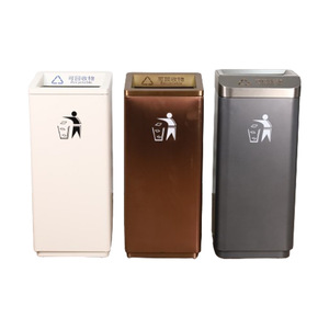 <b>Square</b> Stainless Steel Trash Can Recyclable Indoor Waste <b>Bin</b> For Hotel Mall Commercial Use - Product Image 4
