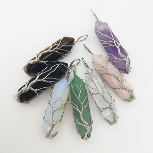 <span class=keywords><strong>Pendentif</strong></span> en pierre naturelle en gros, cristal, stylo, <span class=keywords><strong>arbre</strong></span> <span class=keywords><strong>de</strong></span> <span class=keywords><strong>vie</strong></span>, pendentifs enroulés assortis, double pointe, charme pour la fabrication <span class=keywords><strong>de</strong></span> colliers - Product Image 5