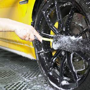 Brosse en fibre à manche droit en silicone imitation laine pour l'entretien, le nettoyage et les soins de beauté des voitures - Product Image 2