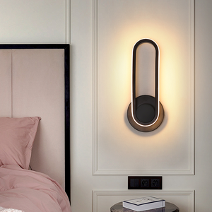 Modern &amp; Simple Nordic Background Wall <strong>Lamp</strong> Creative <strong>Warm</strong> Corridor Lighting Rotatable Bedside LED <strong>Lamp</strong> with Iron Body - Product Image 1