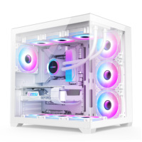 2026 Most Popular Full Tower M-ATX Gaming PC Chassis Tempered Glass Side Panel Steel Aluminum Alloy Construction for Computers