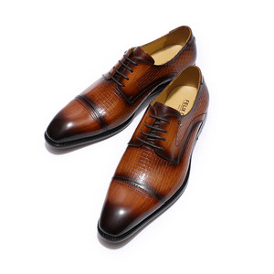 Zapatos de Cuero de Moda para Hombre, Mocasines Italianos de Cuero, Zapatos Derby con Flecha para Hombre - Product Image 1
