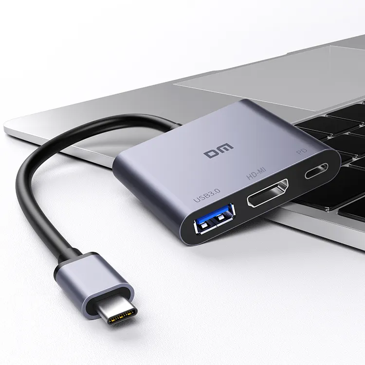 3 in1タイプCハブからHD-MI 4K互換USB3.0PD充電アダプターUSB-C Mac AirPro用ハブ