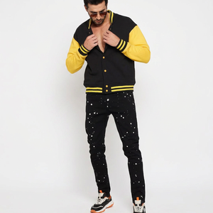 Chaqueta de Béisbol Varsity Personalizada de Alta Calidad para Hombre, Estilo Vintage, Otoño-Invierno, 100% Algodón, Transpirable, con Bordado Frontal, Estilo Urbano - Product Image 1
