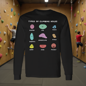 T-shirt à manches longues unisexe à col rond avec impression numérique, vêtements d'escalade en salle, type poignées d'escalade - Product Image 3