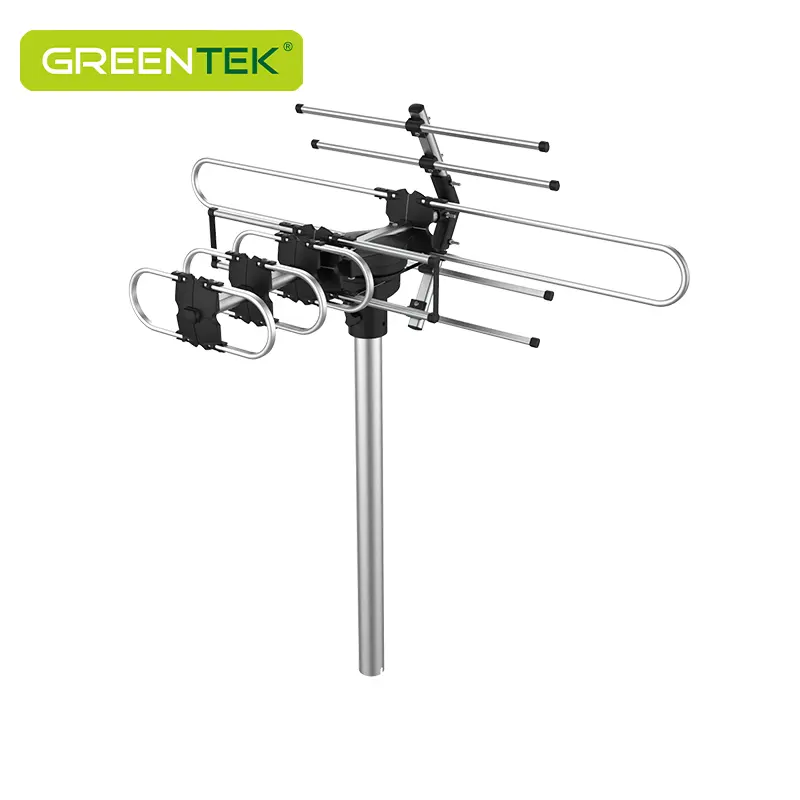 GREENTEK лучший дизайн чердак наружные усиленные цифровые VHF/UHF 360 градусов вращающиеся ТВ антенны для двух телевизоров